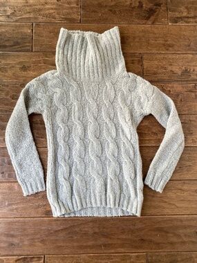 A. Ida Women's Medium Cable Knit Sweater Gray Made In Italy Wool Alpaca Blend